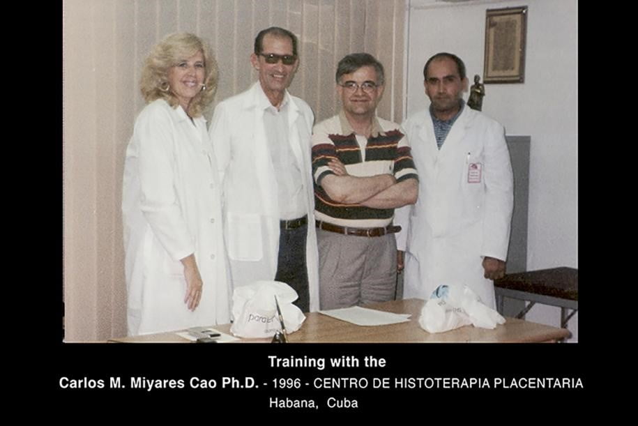 Dr.Carlos M. Miyares Cao. 1996 CENTRO DE HISTOTERAPIA PLACENTARIA. Habana Cuba